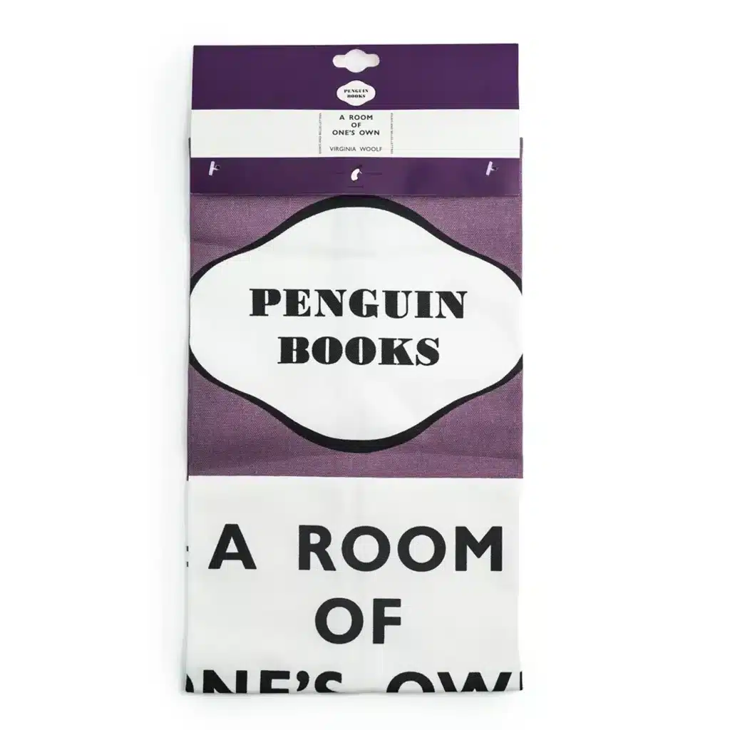 A ROOM OF ONES OWN TEA TOWEL PURPLE