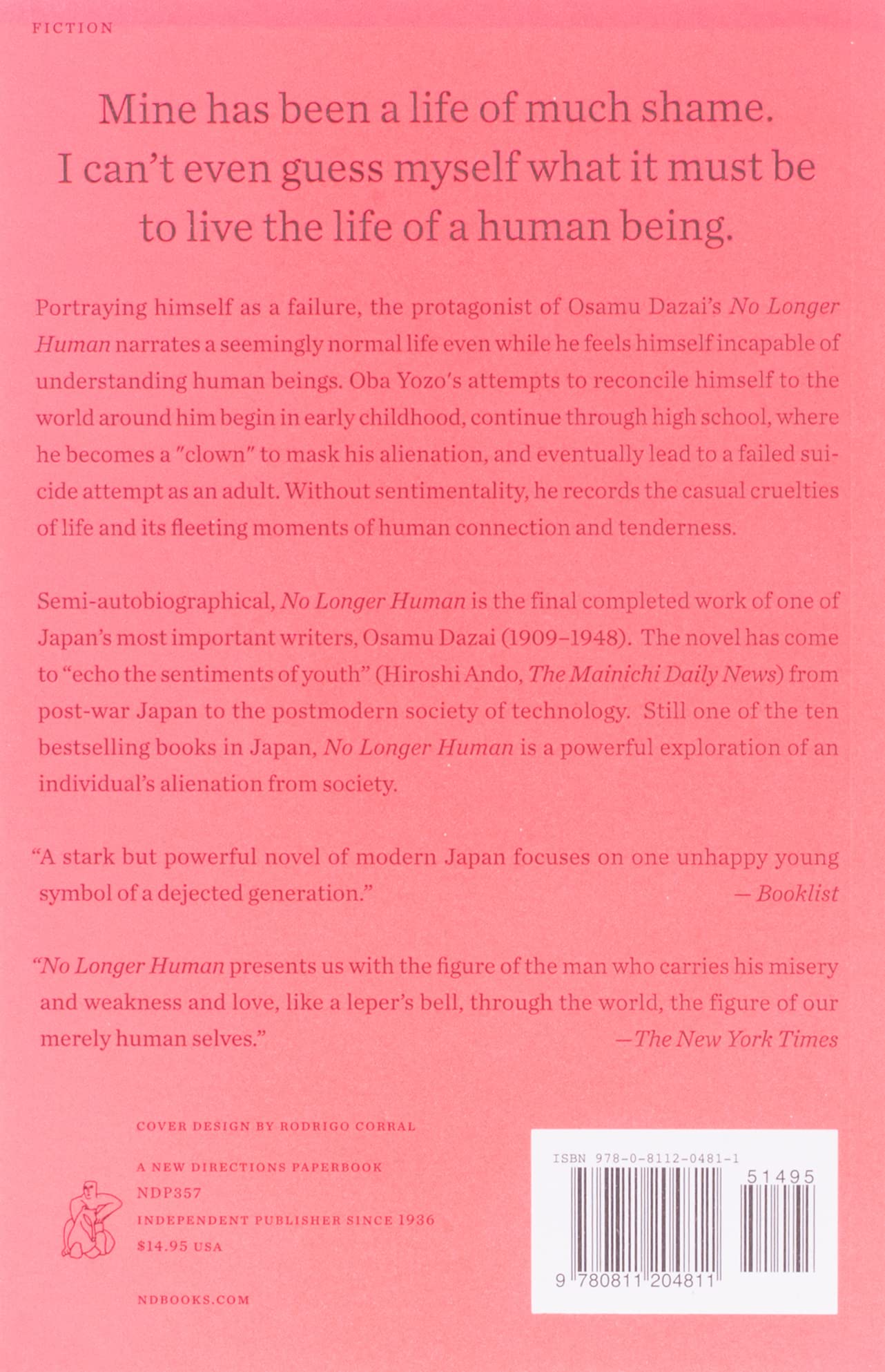 NO LONGER HUMAN (New Directions Book.)