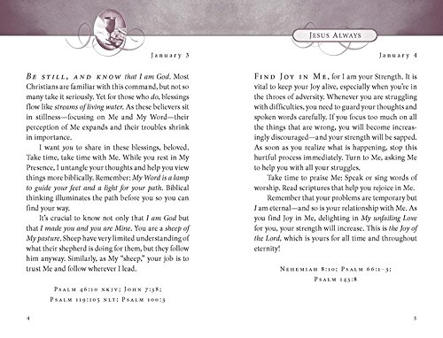 Jesus Always, Leathersoft, with Scripture References : Embracing Joy in His Presence (a 365-Day Devotional) 5 Jesus Always, Leathersoft, with Scripture References : Embracing Joy in His Presence (a 365-Day Devotional)