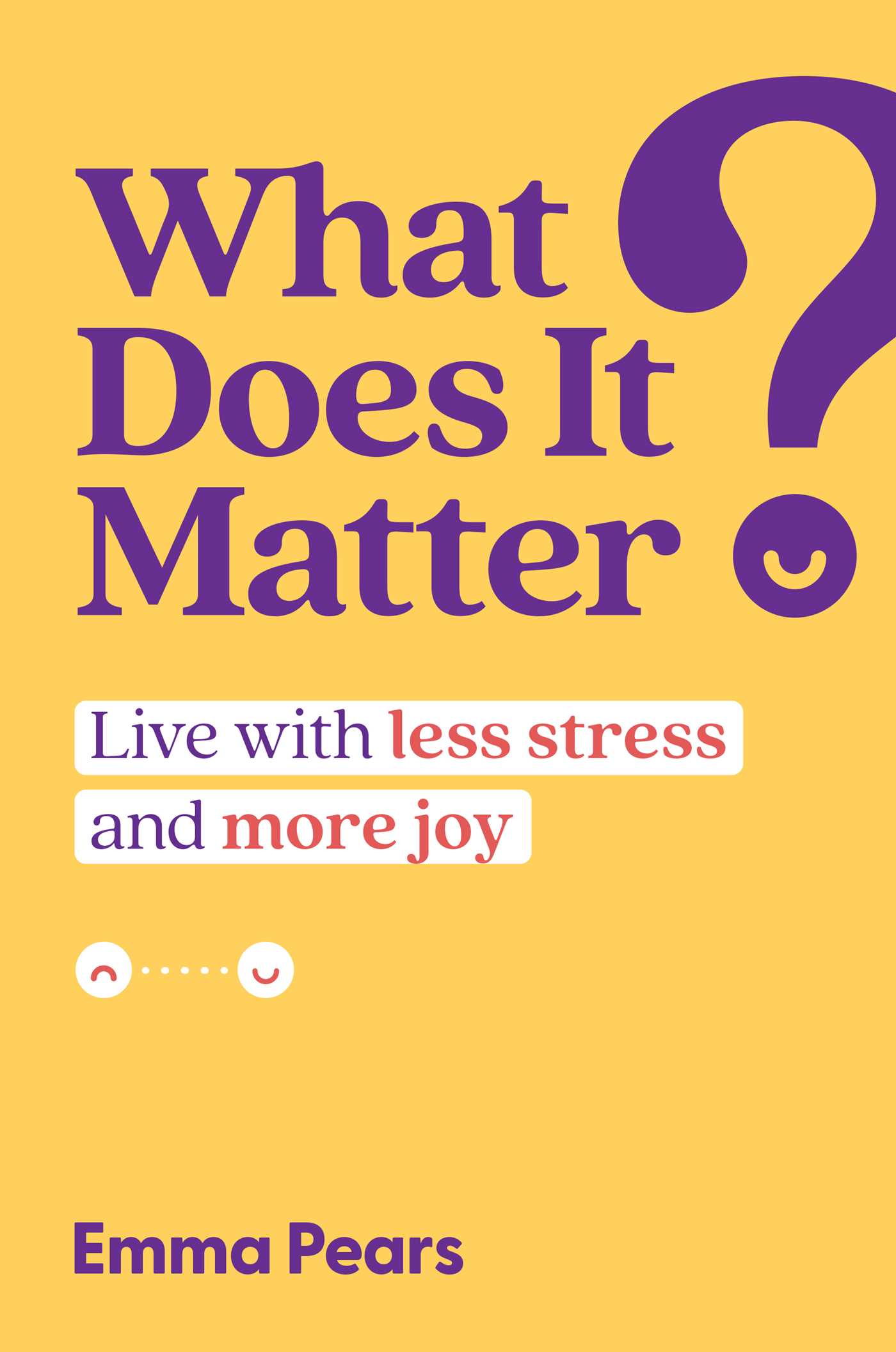 What Does It Matter?: Live with Less Stress and More Joy 1 What Does It Matter?: Live with Less Stress and More Joy