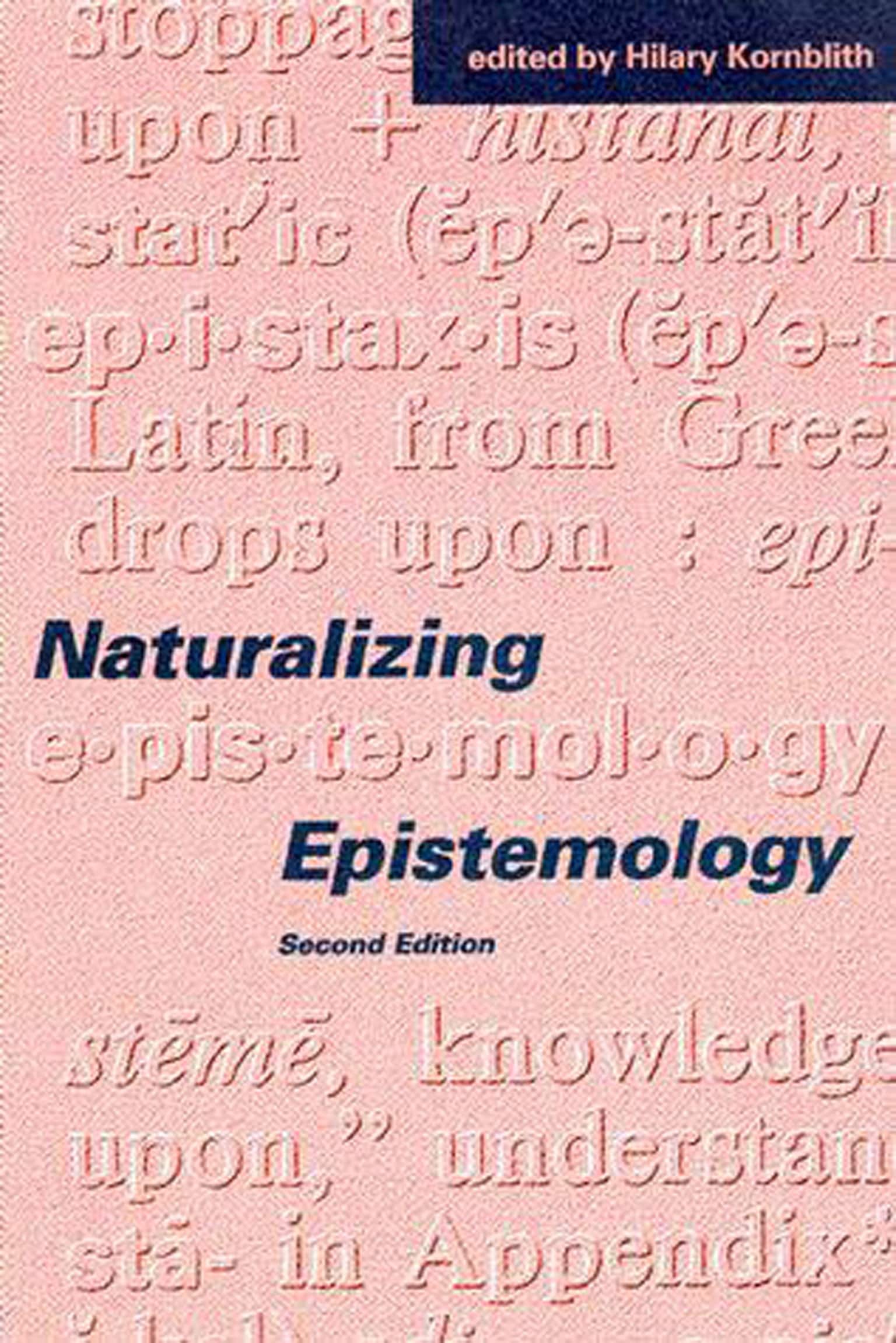 9780262610902 Naturalizing Epistemology, second edition