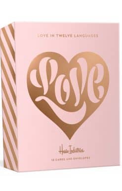 12 Foil-Stamped Note Cards with Envelopes: Love in Twelve Languages