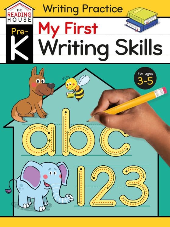My First Writing Skills (Pre-K Writing Workbook): Preschool Writing Activities, Ages 3-5, Pen Control, Letters and Numbers Tracing, Drawing Shapes, and More