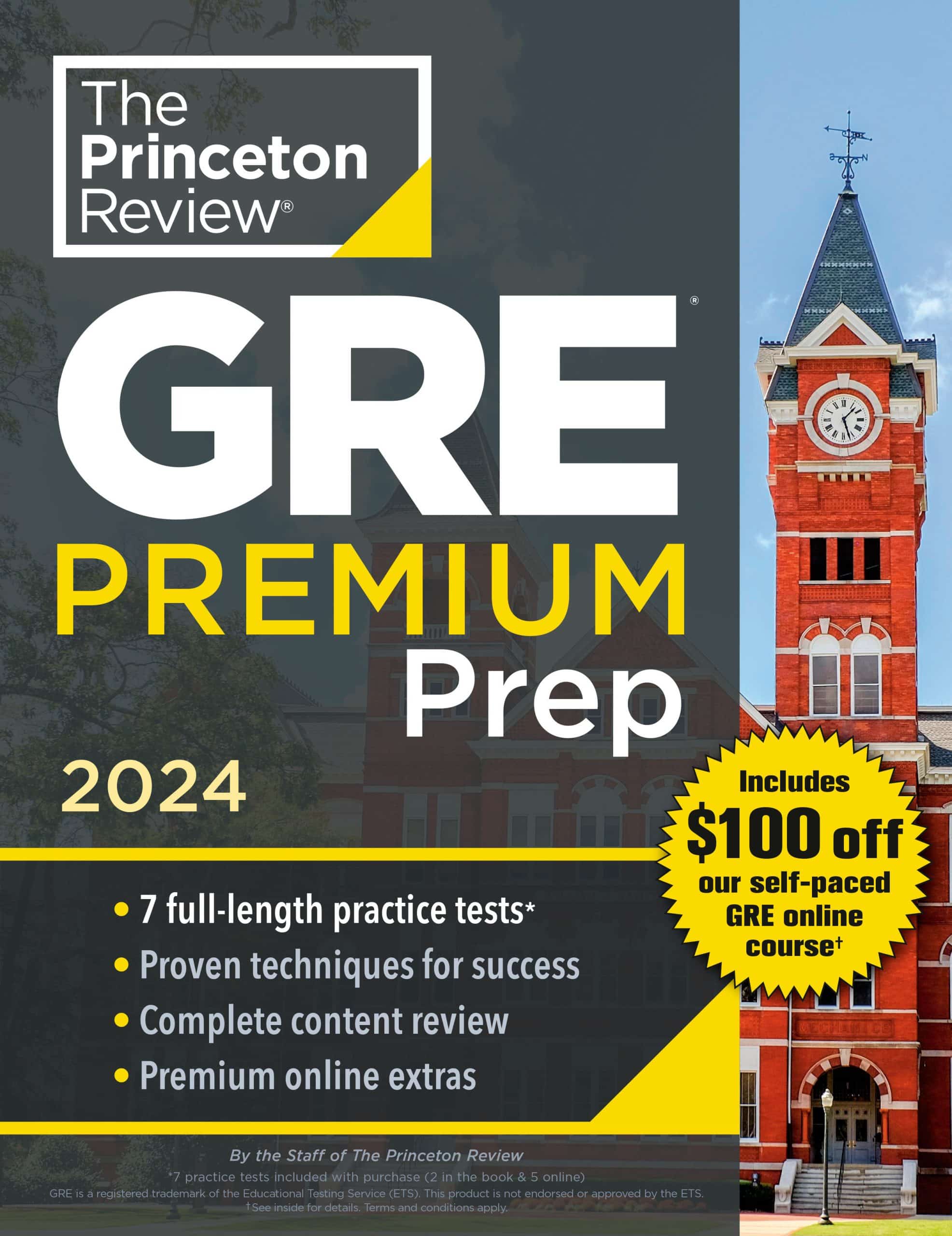 9780593516935 7 Practice Tests + Review & Techniques + Online Tools: Princeton Review GRE Premium Prep, 2024