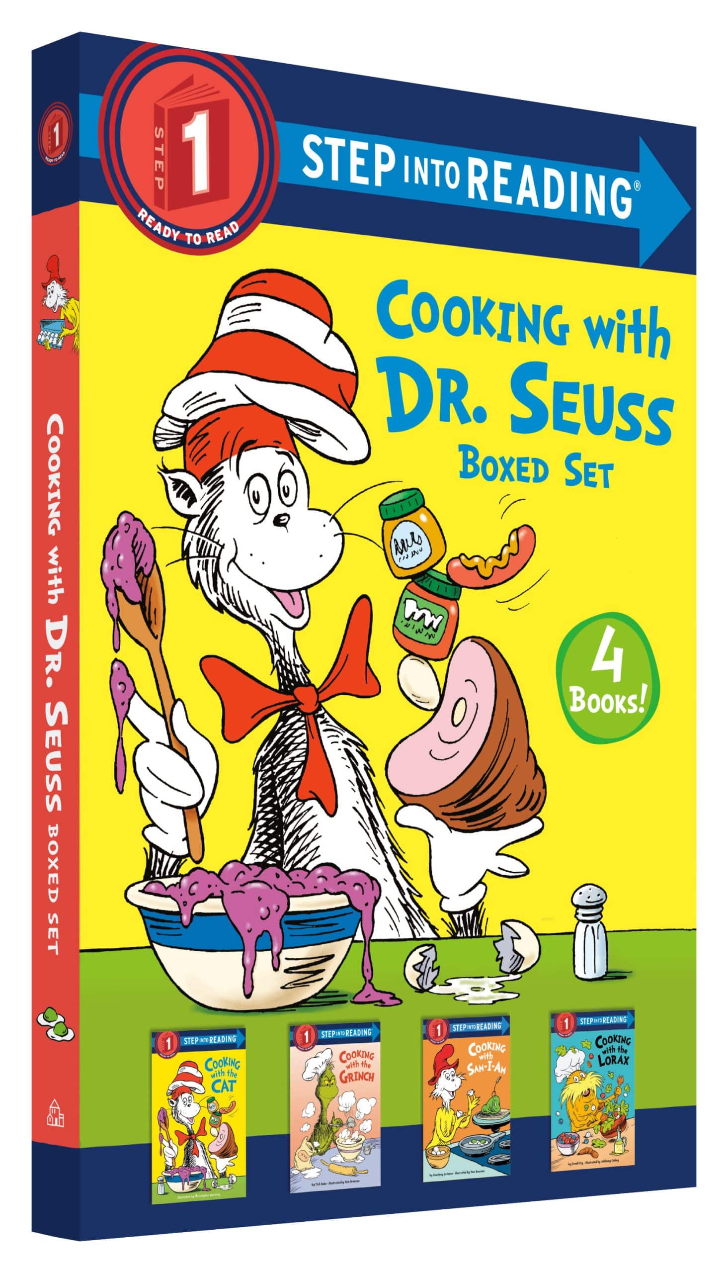 9780593645208 Cooking with Dr. Seuss Step into Reading 4-Book Boxed Set: Cooking with the Cat; Cooking with the Grinch; Cooking with Sam-I-Am; Cooking with the Lorax