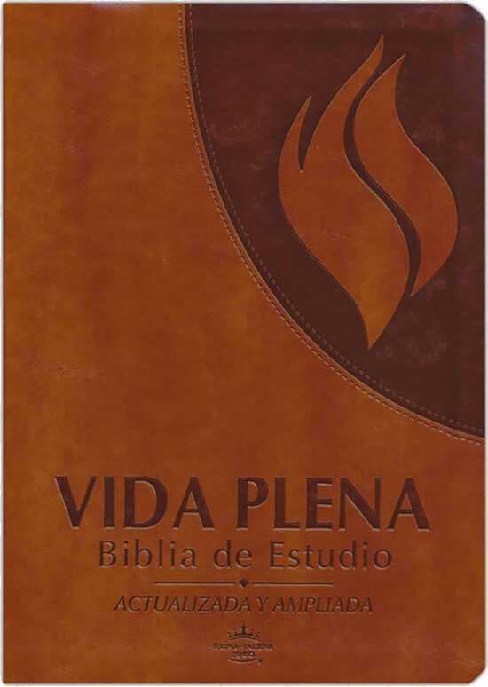 RVR 1960 Vida Plena Biblia de Estudio símil piel marrón / Fire Bible Brown Imita tion Leather