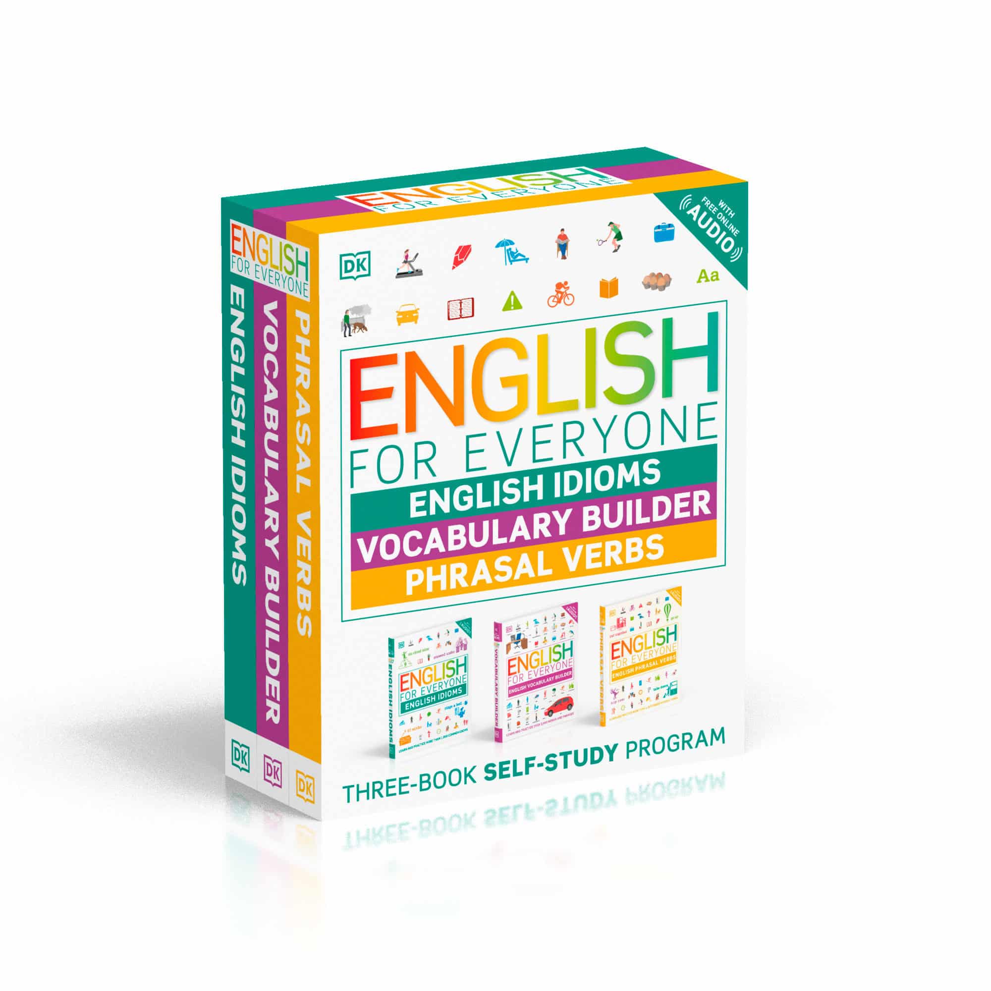 9780744081862 English for Everyone English Idioms, Vocabulary Builder, Phrasal Verbs 3 Book Box Set