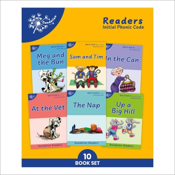 Phonic Books Dandelion Readers Set 2 Units 1-10 Sam and Tim (Alphabet Code Blending 4 and 5 Sound Words): Decodable Books for Beginner Readers Alphabet Code Blending 4 and 5 Sound Words