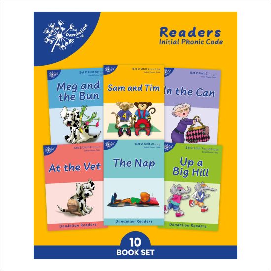 Phonic Books Dandelion Readers Set 2 Units 1-10 Sam and Tim (Alphabet Code Blending 4 and 5 Sound Words): Decodable Books for Beginner Readers Alphabet Code Blending 4 and 5 Sound Words