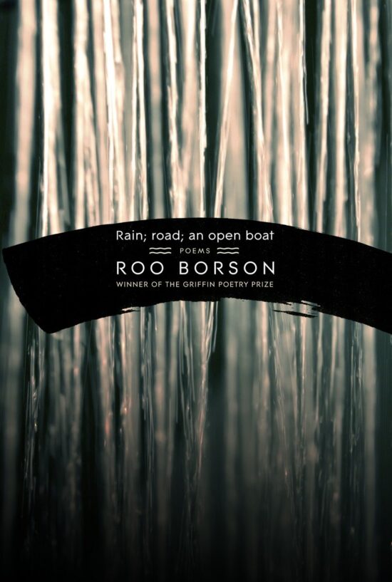 Rain; road; an open boat: