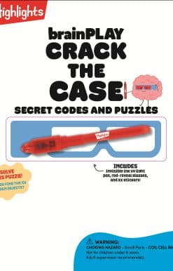 Secret Codes and Puzzles with Invisible UV Light Pen and Red-Reveal Glasses: brainPLAY Crack the Case