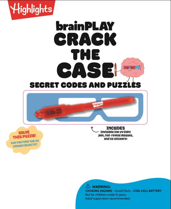 Secret Codes and Puzzles with Invisible UV Light Pen and Red-Reveal Glasses: brainPLAY Crack the Case