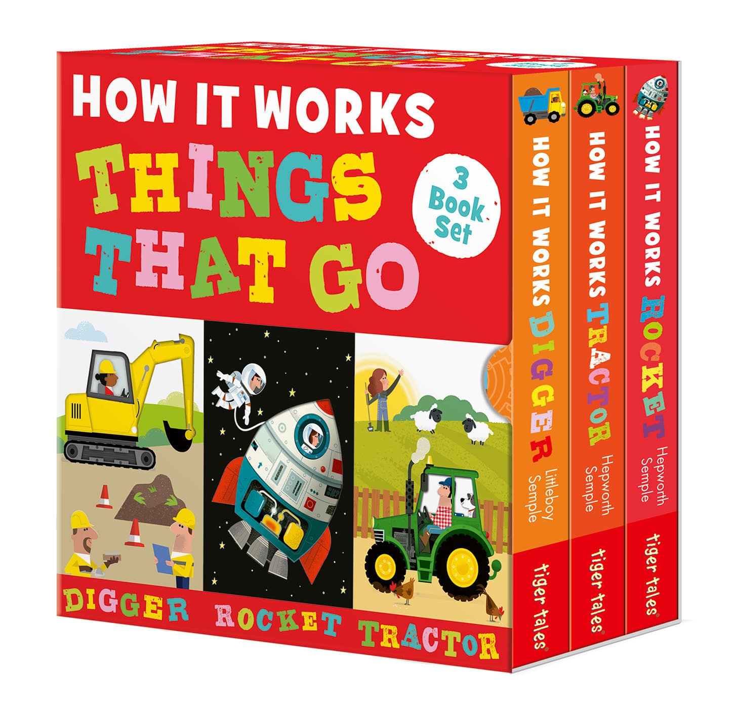 9781664351486 How it Works: Things That Go 3-Book Boxed Set: Digger; Rocket; Tractor