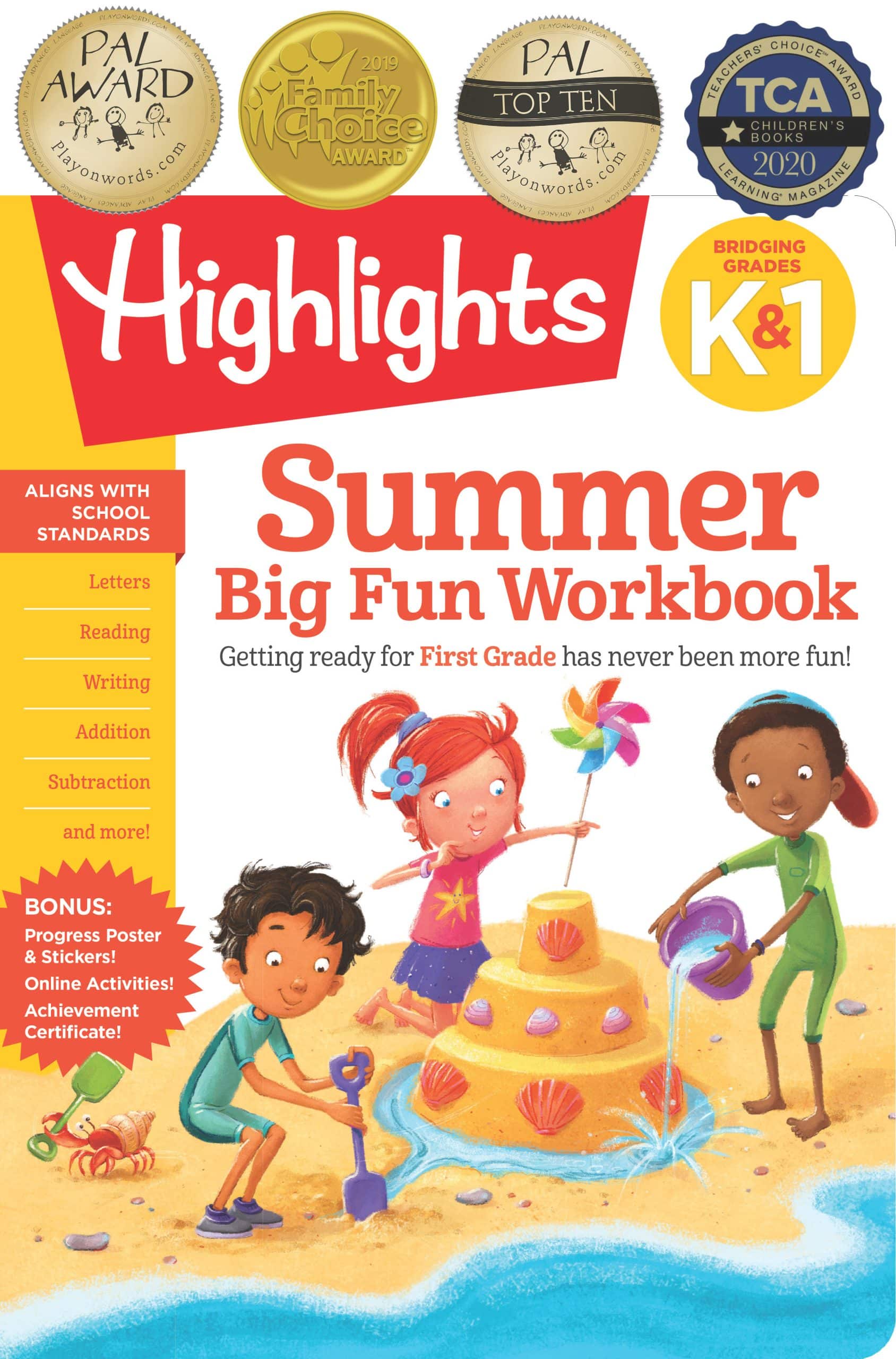 Ready for First Grade at Home, First Grade Summer Workbook with Letters, Reading, Writing, Addition, Subtraction and More: Summer Big Fun Workbook Bridging Grades K & 1
