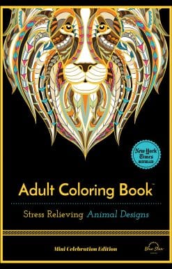 Stress Relieving Animal Designs: Adult Coloring Book, Mini Edition