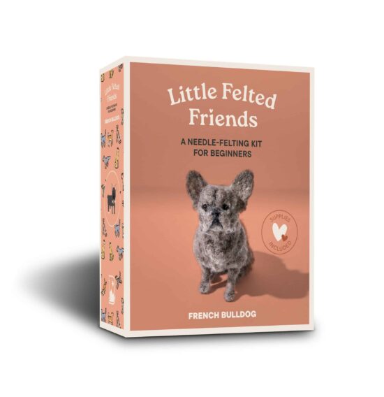Dog Needle-Felting Beginner Kits with Needles, Wool, Supplies, and Instructions: Little Felted Friends: French Bulldog