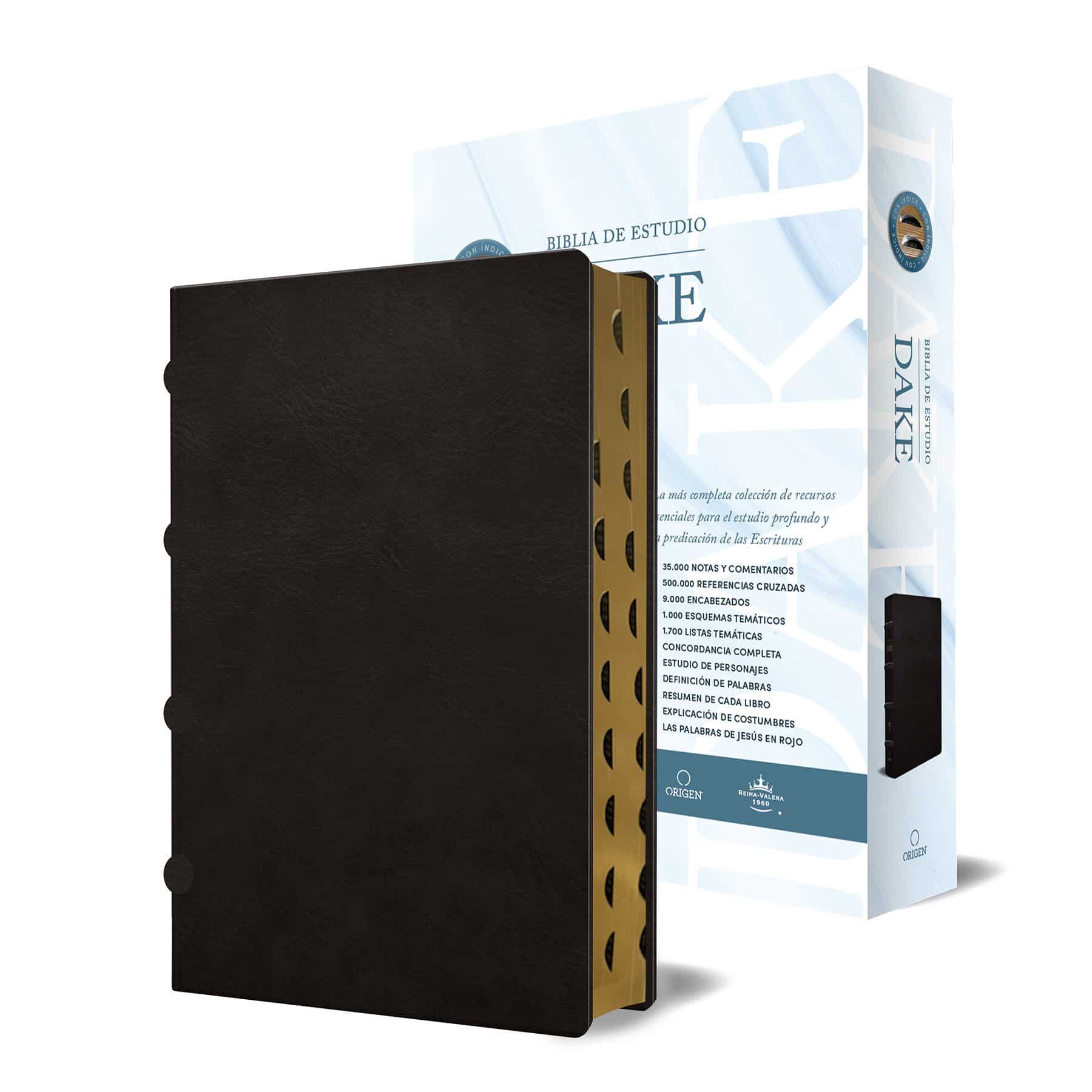 9798890980083 RVR 1960 Biblia de estudio Dake, tamaño grande, piel negra CON ÍNDICE / Spanish RVR 1960 Dake Study Bible, Large Size, Black Leather, Index