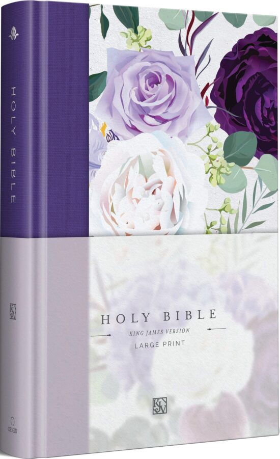KJV Holy Bible, Large Print Medium format, Purple Cloth Hardcover w/Ribbon Marker, Red Letter: